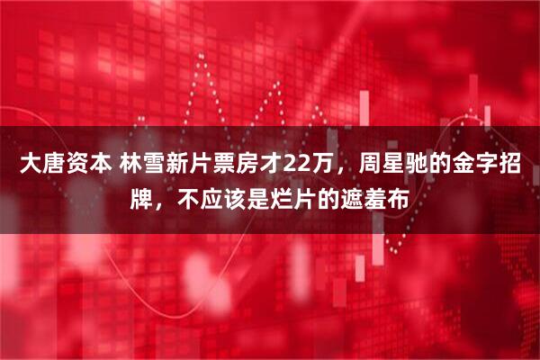 大唐资本 林雪新片票房才22万，周星驰的金字招牌，不应该是烂片的遮羞布