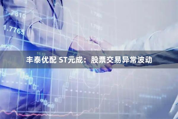 丰泰优配 ST元成：股票交易异常波动